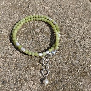 Sterling Silver Green Jade Choker